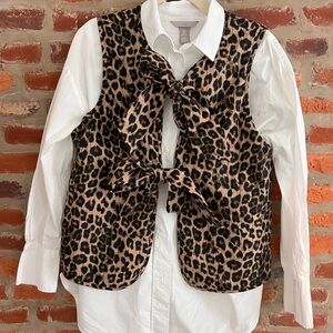 Leopard Print Tie Vest